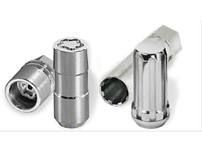 Set Of 4 Chrome Anti-Theft Wheel Lock Lug Nuts - M14x1.5 Thread, 60° Cone Seat, Fits GMC Yukon, Sierra 1500 & More