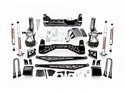 McGaughys Suspension 7 to 9-Inch Premium Suspension Lift Kit with Shocks; Black with Stainless Steel Inserts (19-24 2WD Sierra 1500 w/o Single Mono Leaf Rear Suspension, Excluding Denali)