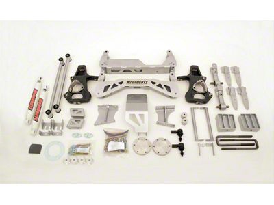 McGaughys Suspension 7 to 9-Inch Premium Suspension Lift Kit with Shocks; Silver (14-16 2WD Sierra 1500 w/ Stock Cast Steel Control Arms, Excluding Denali)