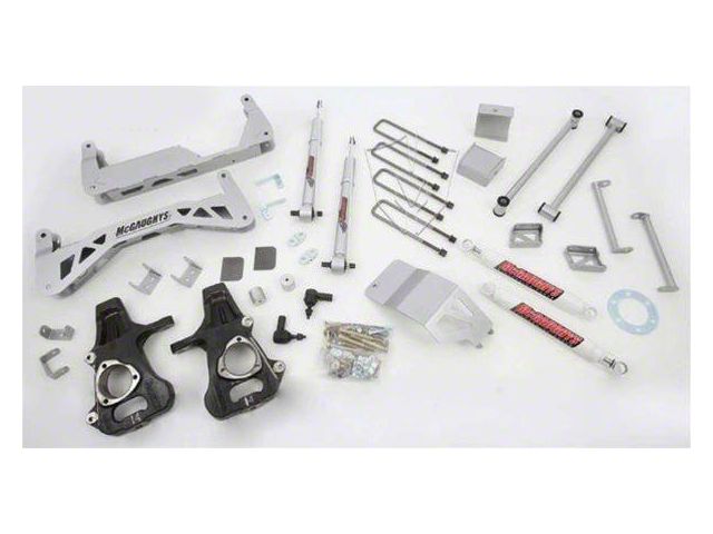 McGaughys Suspension 7 to 9-Inch Premium Suspension Lift Kit with Shocks; Silver (14-18 2WD Sierra 1500 w/ Stock Cast Aluminum or Stamped Steel Control Arms, Excluding Denali)