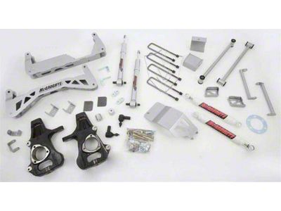 McGaughys Suspension 7 to 9-Inch Premium Suspension Lift Kit with Shocks; Silver (14-18 2WD Sierra 1500 w/ Stock Cast Aluminum or Stamped Steel Control Arms, Excluding Denali)