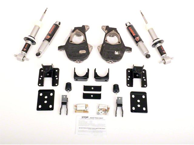 McGaughys Suspension Adjustable Lowering Kit; 3 to 5-Inch Front / 5 to 7-Inch Rear (07-13 2WD Sierra 1500)