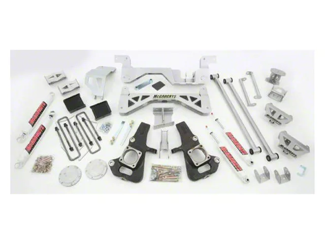 McGaughys Suspension 7 to 9-Inch Premium Suspension Lift Kit with Shocks; Silver (07-10 2WD 6.0L Sierra 2500 HD)
