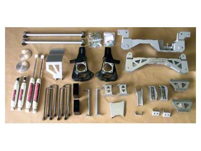 McGaughys Suspension 7 to 9-Inch Premium Suspension Lift Kit with Shocks; Silver (11-19 2WD 6.6L Duramax Sierra 2500 HD)