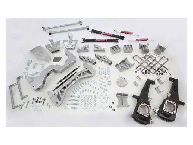 McGaughys Suspension 7 to 9-Inch Premium Suspension Lift Kit with Shocks; Silver (11-19 4WD 6.0L Sierra 2500 HD)