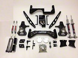 McGaughys Suspension 7 to 9-Inch Premium Suspension Lift Kit with Shocks; Silver with Stainless Steel Inserts (14-16 4WD Silverado 1500 w/ Stock Cast Steel Control Arms)