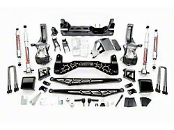 McGaughys Suspension 7 to 9-Inch Premium Suspension Lift Kit with Shocks; Black with Stainless Steel Inserts (19-23 4WD Silverado 1500 w/o Single Mono Leaf Rear Suspension)