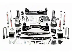 McGaughys Suspension 7 to 9-Inch Premium Suspension Lift Kit with Shocks; Black with Stainless Steel Inserts (19-24 4WD Silverado 1500 w/o Single Mono Leaf Rear Suspension)