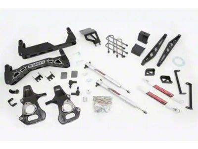 McGaughys Suspension 7 to 9-Inch Premium Suspension Lift Kit with Shocks; Black (07-13 2WD Silverado 1500)