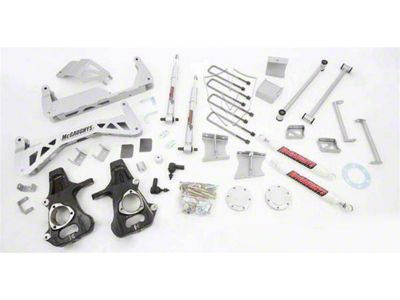 McGaughys Suspension 7 to 9-Inch Premium Suspension Lift Kit with Shocks; Silver (07-13 2WD Silverado 1500)