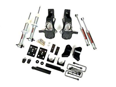 McGaughys Suspension Lowering Kit; 2.50-Inch Front / 4-Inch Rear (19-25 Silverado 1500 w/ Rear Mono-Leaf Springs & w/o Adaptive Ride Control, Excluding ZR2)