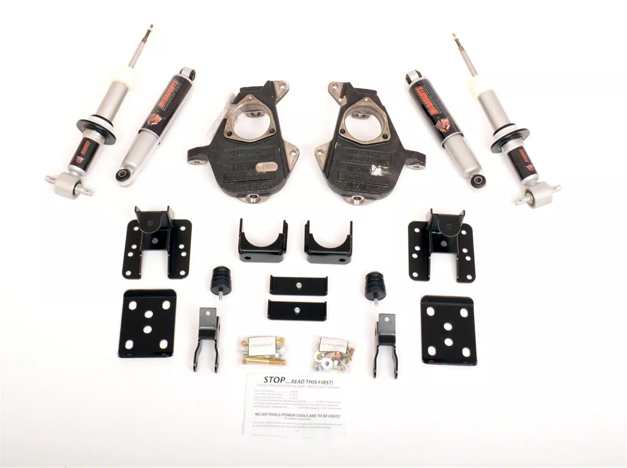 McGaughys Suspension Silverado 1500 Adjustable Lowering Kit; 3 to 5