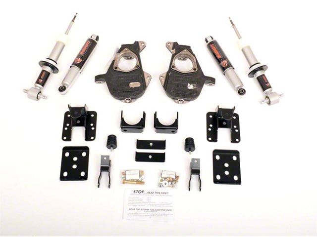 McGaughys Suspension Adjustable Lowering Kit; 3 to 5-Inch Front / 5 to 7-Inch Rear (07-13 2WD Silverado 1500)