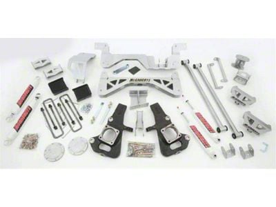 McGaughys Suspension 7 to 9-Inch Premium Suspension Lift Kit with Shocks; Silver (07-10 2WD 6.0L Silverado 2500 HD)