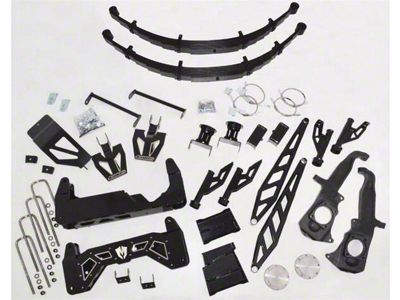 McGaughys-Suspension 10 to 12-Inch Premium Suspension Lift Kit with Shocks; Black (11-19 Silverado 3500 HD)