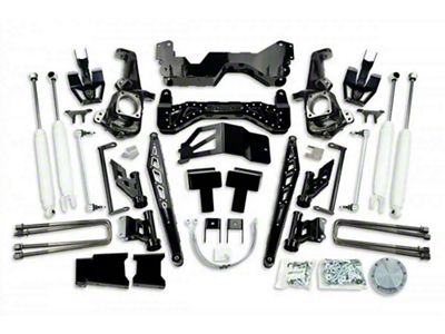 McGaughys-Suspension 7 to 9-Inch Premium Suspension Lift Kit with Shocks; Black (20-25 Silverado 3500 HD)