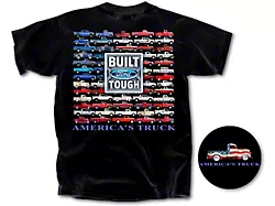 Men's Flag of Trucks T-Shirt; Black; Large 