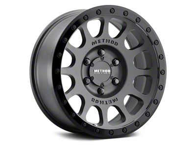 Method Race Wheels MR305 NV Matte Black with Gloss Black Lip 6-Lug Wheel; 17x8.5; 0mm Offset (15-20 F-150)