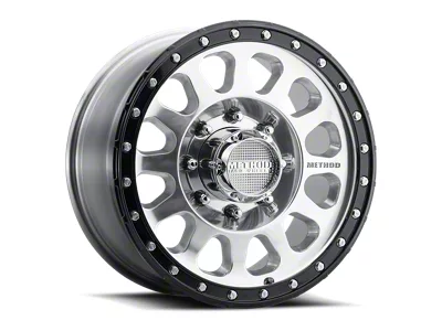 Method Race Wheels MR315 Polished with Gloss Black Lip 8-Lug Wheel; 17x8.5; 25mm Offset (03-09 RAM 2500)