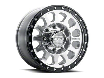 Method Race Wheels MR315 Polished with Gloss Black Lip 8-Lug Wheel; 17x8.5; 25mm Offset (07-10 Silverado 2500 HD)