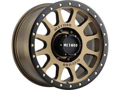 Method Race Wheels MR305 NV HD Bronze with Matte Black Lip 8-Lug Wheel; 18x9; 18mm Offset (15-19 Sierra 2500 HD)