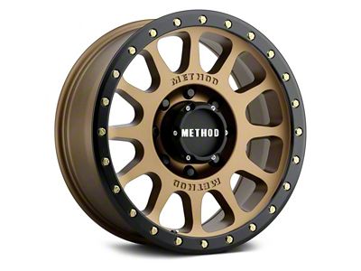 Method Race Wheels MR305 NV HD Bronze with Matte Black Lip 8-Lug Wheel; 18x9; 18mm Offset (23-24 F-250 Super Duty)