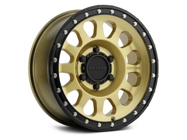 Method Race Wheels MR315 Gold with Black Lip 8-Lug Wheel; 20x10; -18mm Offset (23-24 F-250 Super Duty)