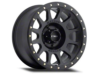 Method Race Wheels MR305 NV Matte Black with Gloss Black Lip 8-Lug Wheel; 18x9; 18mm Offset (99-07 F-250 Super Duty)