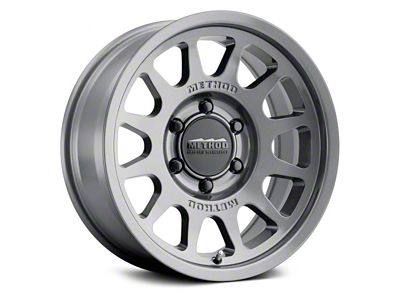 Method Race Wheels MR703 Bead Grip Gloss Titanium 6-Lug Wheel; 17x8.5; 0mm Offset (23-25 Canyon)