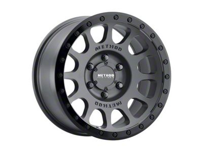 Method Race Wheels MR305 NV Matte Black with Gloss Black Lip 8-Lug Wheel; 17x8.5; 0mm Offset (06-08 RAM 1500 Mega Cab)