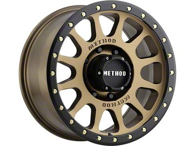 Method Race Wheels MR305 NV HD Bronze with Matte Black Lip 8-Lug Wheel; 18x9; 18mm Offset (07-10 Silverado 2500 HD)