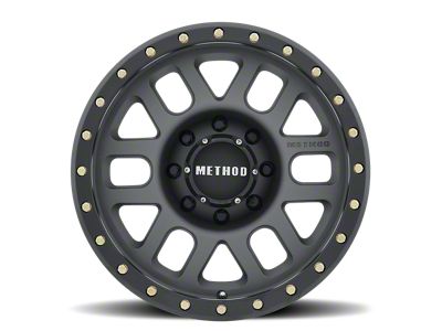 Method Race Wheels MR309 Grid Titanium with Matte Black Lip 8-Lug Wheel; 18x9; 18mm Offset (20-25 Silverado 2500 HD)