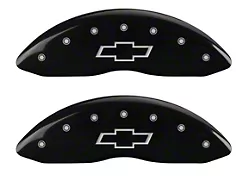 MGP Brake Caliper Covers with Bowtie Logo; Black; Front and Rear (07-13 Silverado 1500)