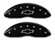 MGP Brake Caliper Covers with Bowtie Logo; Black; Front and Rear (14-18 Silverado 1500)