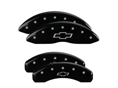 MGP Black Caliper Covers with Bowtie Logo; Front and Rear (99-06 Silverado 1500)