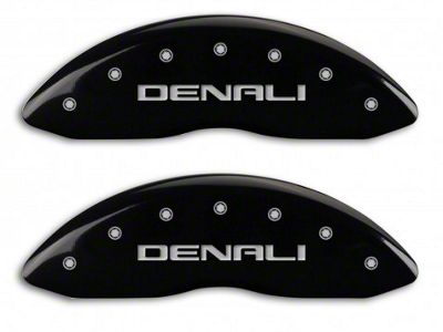 MGP Brake Caliper Covers with DENALI Logo; Black; Front and Rear (09-13 Sierra 1500)