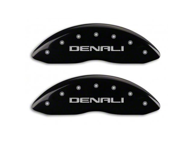 MGP Brake Caliper Covers with DENALI Logo; Black; Front and Rear (14-18 Sierra 1500)