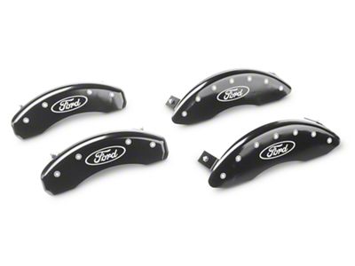 MGP Brake Caliper Covers with Ford Oval Logo; Black; Front and Rear (09-20 F-150)