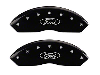 MGP Brake Caliper Covers with Ford Oval Logo; Black; Front and Rear (97-03 F-150)