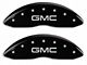 MGP Brake Caliper Covers with GMC Logo; Black; Front and Rear (07-13 Sierra 1500)