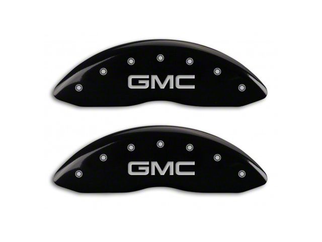 MGP Brake Caliper Covers with GMC Logo; Black; Front and Rear (14-18 Sierra 1500)