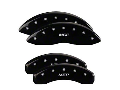 MGP Brake Caliper Covers with MGP Logo; Black; Front and Rear (07-13 Sierra 1500)