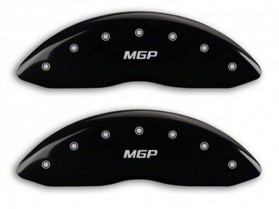MGP Brake Caliper Covers with MGP Logo; Black; Front and Rear (14-18 Silverado 1500)