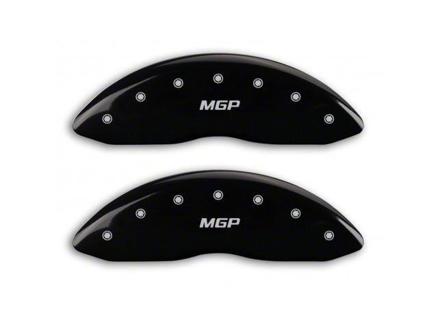 MGP Brake Caliper Covers with MGP Logo; Black; Front and Rear (14-18 Silverado 1500)