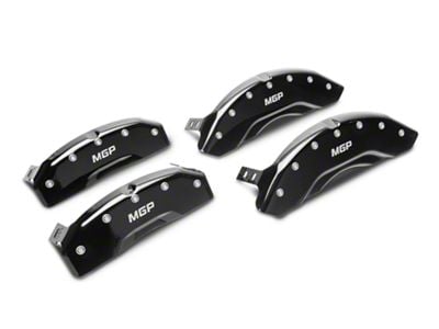 MGP Brake Caliper Covers with MGP Logo; Black; Front and Rear (Late 09-20 F-150)