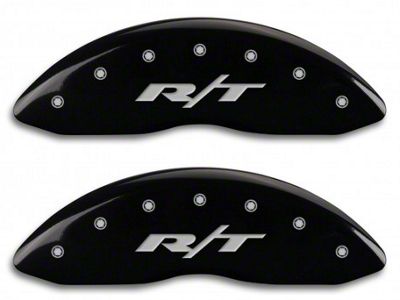 MGP Brake Caliper Covers with R/T Logo; Black; Front and Rear (13-18 RAM 1500)