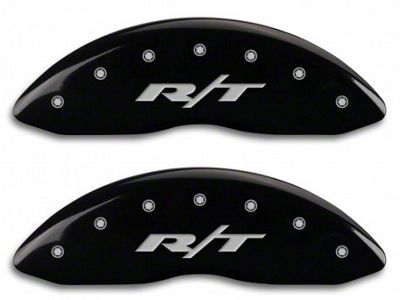 MGP Brake Caliper Covers with R/T Logo; Black; Front and Rear (13-18 RAM 1500)