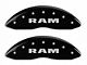 MGP Brake Caliper Covers with RAM Logo; Black; Front and Rear (02-05 RAM 1500, Excluding SRT-10)