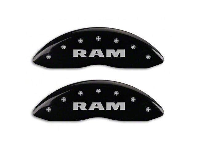MGP Brake Caliper Covers with RAM Logo; Black; Front and Rear (11-18 RAM 1500)