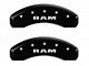 MGP Brake Caliper Covers with RAM Logo; Black; Front and Rear (11-18 RAM 1500)